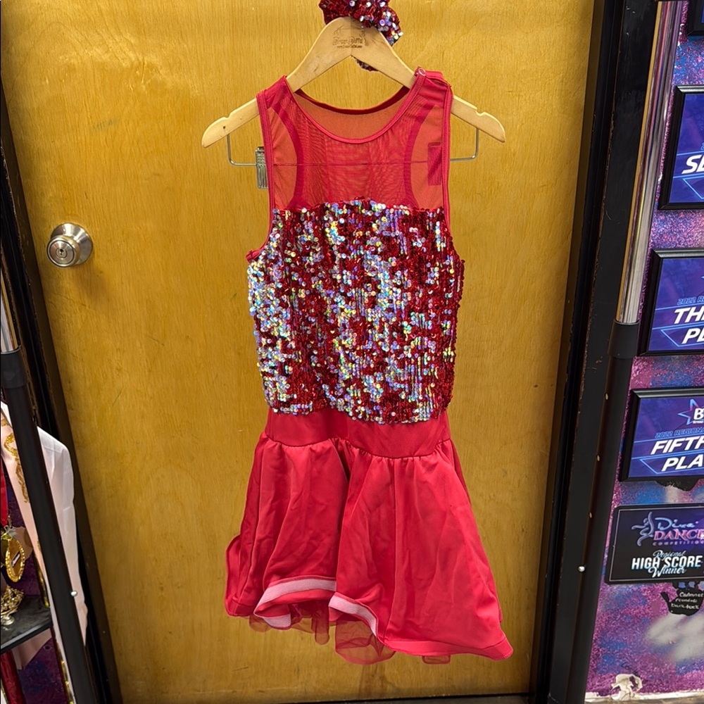 Weissman Red Dance Costume with Sequins and Tulle